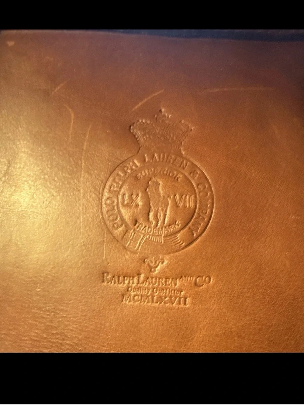 Ralph Lauren Brown Embossed Leather Portfolio